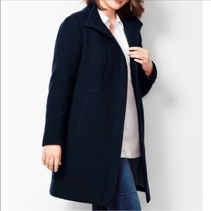Talbots ALBURY ITALIAN WOOL STADIUM COAT Black Size 12